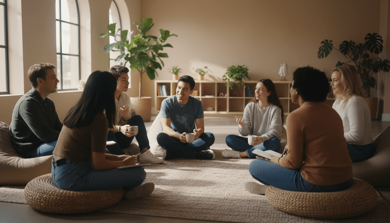 Group of students in a discussion circle